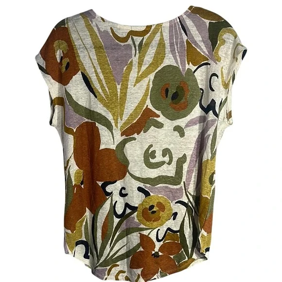 Rachel Zoe Women's Relaxed Floral Cap Sleeve Blouse Medium - Picture 6 of 9